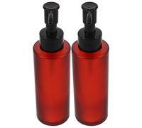 Ipetboom Flaconi Ricaricabili in Vetro Ambrato 100 Ml Pompa Erogatrice per Olio Struccante Dispenser Airless Rosso Scuro a di Perdite per Cosmetici per Viaggi e Cura della Pelle