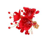 Ipetboom Forcine Per Capelli Forma Di Fiore Rossa Accessorio Per Capelli Creativo Fatto Mano Copricapo Da Sposa Disegno Floreale Per Feste Hawaii e Vita Quotidiana