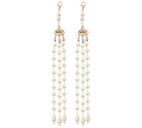 Ipetboom Forcine per Chioma con Nappa di Perle 2 Pezzi, Accessori Decorativi Artigianali per Chioma e Borse, Catena Lunga con Ciondolo Pendente, Adatte a Tutte le Occasioni e Costumi