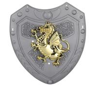 Ipetboom Giocattolo dello Scudo del Drago Giocattolo Scudo Medievale Blu Ragazzo Puntello Scudo Cosplay Schiuma Shield Giocattolo Fingere di Giocare a Scudo Argento Addominali