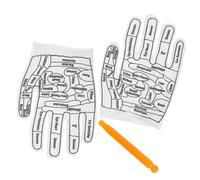 Ipetboom Guanti Per Massaggio Riflessologico Della Mano Set Con Bastoncino Per Agopressione Traspiranti Antiusura Con Stampa Punti Di Agopuntura Per Sollievo Mano Uomo Donna