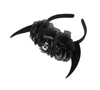 Ipetboom Halloween Devil Skull Horn Hairband Costume Accessory per Party e Cosplay Fascia Unisex Leggera in Grigio per Halloween e
