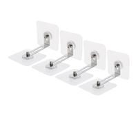 Ipetboom Kit 4 Pezzi Ancoraggi Autoadesivi per Mobili senza Trapano, Fissaggio Sicurezza Antiribaltamento per Cassettiera e Armadio, Ancoraggio a Parete Pratico per Protezione Domestica