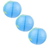Ipetboom Lanterne di Carta a Forma di Globo Terrestre Pieghevoli 3 Pezzi Decorazioni per Feste di Compleanno e Giardino Lanterne Resistenti in Carta e Ferro per Interni ed Esterni