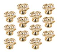 Ipetboom Maniglia per Porta e Pomello per Mobile a Forma di Rosa Intaglio Set da 15 Pezzi Finitura Rosa Oro per Armadi Guardaroba e Cassetti Installazione Semplice e Uso Domestico