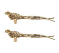 Ipetboom Maniglie in Ottone a Forma di Volatile Dalla Coda Lunga, Set 2 Pezzi, Maniglie Decorative Vintage per Porte e Cassetti, Adatte per Mobili da Cucina e Armadi, Finitura
