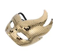 Ipetboom Maschera da Ballo da Discoteca Donna a Specchio Glitter Dorata, Maschera Costume Mascherata per Feste, Halloween e Addio al Nubilato, Accessorio Festa Design Gatto Misterioso