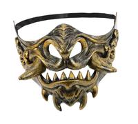 Ipetboom Maschera Samurai Demonio Mezzo Volto Resistente e Traspirante Costume Cosplay Halloween per Uomo e Donna Colori Vivaci e Confortevole per Feste e Teatro