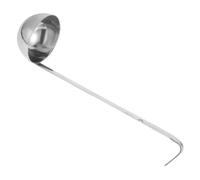 Ipetboom Mestolo in Acciaio Spesso con Manico Gancio per Appenderlo Cucchiaio Dosatore Versatile per Zuppe Pastasciutta e Preparazioni da Cucina Professionale e