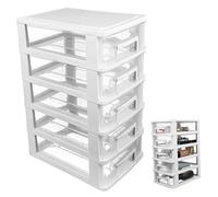 Ipetboom Mobiletto Portaoggetti a Cassetti Trasparente 5 Strati Organizer in Plastica Per Ufficio e Studio Design Semplice e Funzionale Per Riporre Articoli