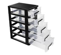 Ipetboom Mobiletto Portaoggetti in Plastica Cinque Strati Organizer Per Oggetti Vari Cassettino Portatile Design Semplice Per Ufficio e Studio Scatola in Plastica Per Classificare e Riporre