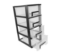 Ipetboom Mobiletto Portaoggetti in Plastica Trasparenti Organizer Da Scrivania a 4 Piani Scaffale Portaoggetti Portatile Per Articoli Vari