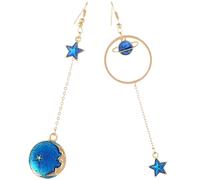 Ipetboom Orecchini Pendenti Asimmetrici a Forma di Stella in Lega Dorata, Bigiotteria per Donna da Giorno e Sera, Design Geometrico Moderno