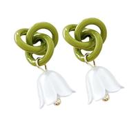 Ipetboom Orecchini Pendenti Verde Estivi Per Donna Design a Fiore Elegante e Versatile Accessorio Moda Per Regali Raffinati e Look Sophisticato