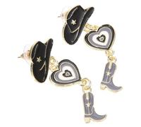 Ipetboom Orecchini Western da Stivale Orecchini da Cowgirl Cappello e Design Steampunk Accessori da Donna per Cosplay e Feste