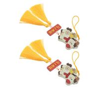 Ipetboom Ornamento da Appendere allo Specchietto Retrovisore Auto 2 Pezzi Ciondolo Cavallo Feng Shui in Legno Giallo Decorazione Capodanno Cinese 2026 per Interni Veicoli e Simbolo