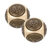 Ipetboom Palline Baoding in Ottone Massiccio 38mm Set Da 2 Pezzi Per Esercizio e Rilassamento Della Mano Tradizionali, Non Risonanti, Per Fitness e Gestione Dello Stress a Casa, Ufficio e Palestra