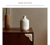 Ipetboom Paraspigoli in Ottone Decorativi Vintage 20X20 CM per Mobili e Cornici Ferramenta Antica per la Protezione degli Angoli Accessori per Mobili D’Epoca Installazione Rapida e