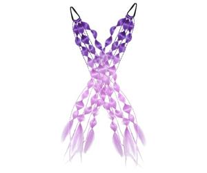 Ipetboom Parrucca Con Coda Di Cavallo A Bolle 8 Extension Sintetiche Intrecciate Con Elastici Per 23 6 Pollici Di Fascia Per Colorata Parrucche Per Donne E Ragazze Viola