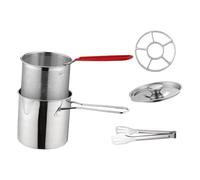 Ipetboom Pentola Friggitrice in Acciaio con e Mini Deep Fryer Compatibile con Piani Cottura per Friggere Snack come Patatine e Pollo Adatta per Cucina ed Esterna