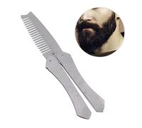 Ipetboom pettine per barba comb Uomo pettini dispettoso gli uomini pettinano barbiere pieghevole riccio pettine di baffi pettine di barba portatile pettine in acciaio inossidabile Silver