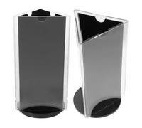 Ipetboom Portacartello da Tavolo in Acrilico Trasparente a 3 Lati Base Rotante 360°, Set 2 Pezzi 90x180mm, Supporto Porta Segnaletica per Esposizione Menu e Prezzi in Ristoranti e