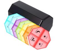 Ipetboom Portapillole da Viaggio Settimanale Compatto con Scomparti Colorati Custodia Portatile Leggera per Pillole e Integratori Sicurezza con Coperchio Sigillante per Borsa e Uso