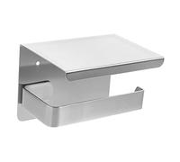 Ipetboom Portarotolo Igienica in Acciaio con Mensola Smartphone Resistente e Antiruggine Organizer Bagno Multifunzione e Hotel