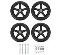 Ipetboom Ruota Anteriore Per Sedia a Rotelle 6 Pollici Nera Set Da 4 Pezzi Resistente All’usura Facile Da Installare Per Anziani e Pazienti