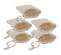 Ipetboom Sacchetti Per La Conservazione Del Sapone in Cotone e Lino Rete Schiumogena 5 Pezzi Con Coulisse Per Forniture Per La Doccia Esfoliante e Riutilizzabile