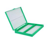 Ipetboom Scatola Porta Vetrini Microscopio in Plastica con Slot Numerati Contenitore Scorrevole per Diapositive Verde Resistente e Pratico per Laboratori e Scuole