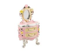 Ipetboom Scatola Portagioie Decorativa in Metallo Smaltato Vintage con Specchio Organizer Classico per Anelli Orecchini Collane e Bracciali Elegante Porta Gioielli per Donna per Camera da