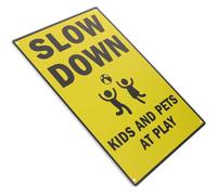 Ipetboom Segnale Stradale di Avvertimento in Ferro Resistente alle Intemperie, Cartello di Rallentamento che Giocano, Cartello di Attenzione Commerciale ad Alta Visibilità per Sicurezza