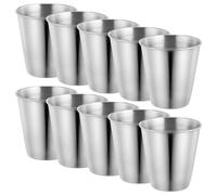 Ipetboom Set 10 Bicchieri da Shot in Acciaio Inossidabile 70Ml Tazze Portatili Leggere Multiuso per Liquori Salse e Condimenti per Campeggio Picnic e Uso Domestico