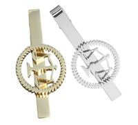 Ipetboom Set 2 Fermacravatte Uomo in Acciaio Inox Bilancia della Giustizia, Clip da Cravatta Formale Antiscivolo in Metallo Lucido, Accessorio Legale Elegante per Avvocati e