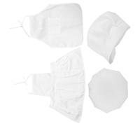Ipetboom Set 2 Pezzi Grembiule e Cappello da Cuoco per 1-12 Mesi Abbigliamento da Chef Bianco per Neonati e Bambine Costume Fotografico e Gioco Cucina per Festa