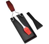 Ipetboom Set 3 Pezzi Padella per Griglia Comal con Manico in Legno Padella per Bistecca Antiaderente in Metallo con Base Piatta per Barbecue Cucina e Cortile