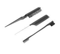 Ipetboom Set 3 Pezzi Spazzole per Chioma e Sopracciglia Multifunzione in Plastica e Acciaio Inox Nero per Styling e Massaggio della Pelle in Ufficio e Fai da Te