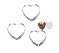 Ipetboom Set 3 Pezzi Stampi per Biscotti a Forma di Cuore in Acciaio Resistente, Tagliapasta in Metallo per Biscotti, Torte e Decorazioni Dolci, Adatti per Uso Domestico e Feste