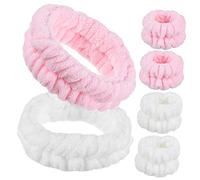 Ipetboom Set 4 Pezzi Fasce Elastiche per Viso da Donna con Polsini Assorbenti per Trucco, Spa, Lavaggio del Viso e Sport, Taglia Unica, Tessuto Delicato per Cura della Pelle