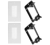 Ipetboom Set 4 Pezzi Piastra Passacavi a Spazzola Cornice di Montaggio, Pannello Ingresso Cavi a Muro per Gestione Cavi Nascosti in Casa e Ufficio, Copertura Foro Parete Resistente e