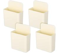 Ipetboom Set 4 Supporti da Parete per Telecomando in ABS Beige Scatole di Immagazzinaggio Adesive Lavabili per Controller Condizionatore e Penne Organizer Verticale Multifunzionale per