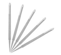 Ipetboom Set 5 Spingi Cuticole in Acciaio Inox Bordo Inclinato Strumento Doppio per Manicure Professionale e Rimozione Pelli Morte Accessorio Portatile per Pulizia Unghie Uso Domestico