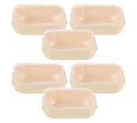Ipetboom Set 6 Teglie per Plumcake Piccole in Carta Monouso con Supporto in Legno 140X90X45Mm Pirottini per Muffin e Dolci da Forno Adatti a Panetterie e Feste