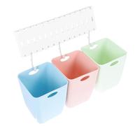 Ipetboom Set Bidoni per Raccolta Differenziata a Parete Piccoli in Plastica Resistente per Cucina, Contenitori per Rifiuti Riciclabili Montaggio senza Chiodi, Organizzazione Salvaspazio