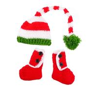 Ipetboom Set Cappello e Scarpine Ragazzo Ragazza Uncinetto Caldo Inverno, Accessori Fotografici Morbidi per Ragazzo Ragazza, Idea Regalo per Sessioni Foto e Ricordi Famiglia