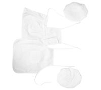 Ipetboom Set da 2 Costumi da Chef per 1-12 Mesi Grembiule da Cucina Bianco Tasche e Cappello da Cuoco Abbigliamento per Feste e Servizi Fotografici Tessuto Morbido e Sicuro per Pelle
