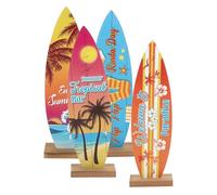 Ipetboom Set da 4 Modelli Mini Tavola da Surf in Legno Decorazioni Estive Nautiche per Casa e Bar Cartelli da Tavolo Stile Costiero per Ambienti Mediterranei e Decorazioni per Tavolo