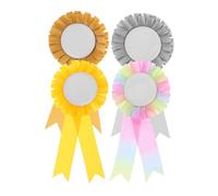 Ipetboom Set Da 4 Pezzi Corso celebrazionale premi in costume nastri primo posto premi tronco o dolcetto spille di compleanno distintivo del nastro rosa premio Nastro di banda stagnata