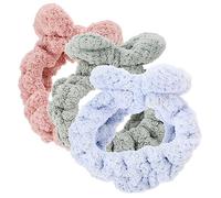 Ipetboom Set Di 3 Fasce Per Il Trucco Da Donna Per Lavare Il Viso Con Fiocco Elastiche E Comode